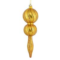 Vickerman 16.5" Gold Candy Glitter Finial Ornament