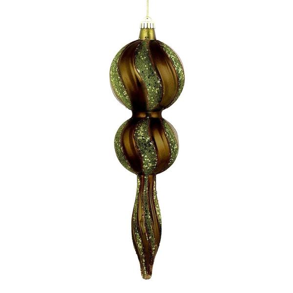 16.5" Olive Candy Glitter Finial Ornament