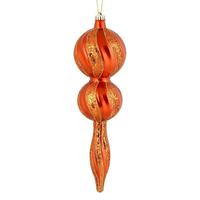 Vickerman 16.5" Burnished Orange Candy Glitter Finial Ornament