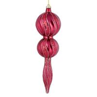 Vickerman 16.5" Berry Red Candy Glitter Finial Ornament