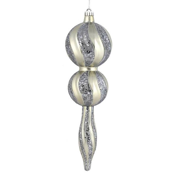 16.5" Limestone Candy Glitter Finial Ornament