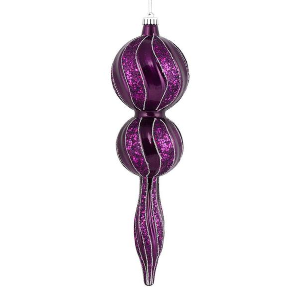 16.5" Plum Candy Glitter Finial Ornament