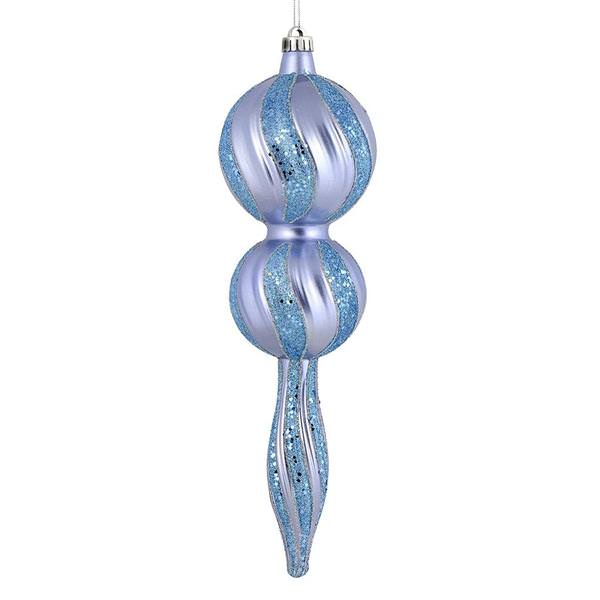16.5" Periwinkle Candy Glitter Finial Ornament