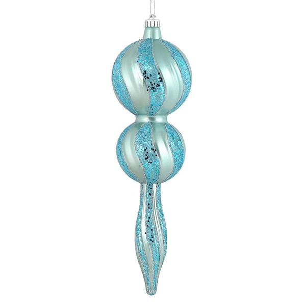 16.5" Baby Blue Candy Glitter Finial Ornament