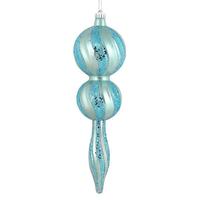 Vickerman 16.5" Baby Blue Candy Glitter Finial Ornament