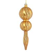 Vickerman 16.5" Copper Gold Candy Glitter Finial Ornament