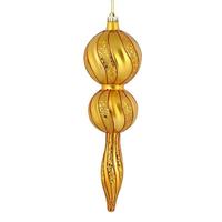 Vickerman 16.5" Honey Gold Candy Glitter Finial Ornament