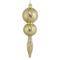Vickerman 16.5" Champagne Candy Glitter Finial Ornament