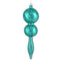 Vickerman 16.5" Teal Candy Glitter Finial Ornament