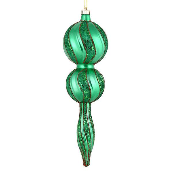 16.5" Seafoam Candy Glitter Finial Ornament