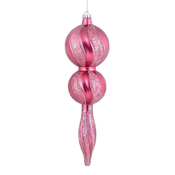 16.5" Mauve Candy Glitter Finial Ornament