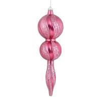 Vickerman 16.5" Mauve Candy Glitter Finial Ornament