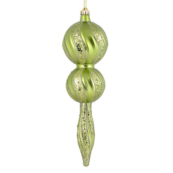 16.5" Celadon Candy Glitter Finial Ornament