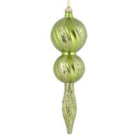 View 16.5" Celadon Candy Glitter Finial Ornament