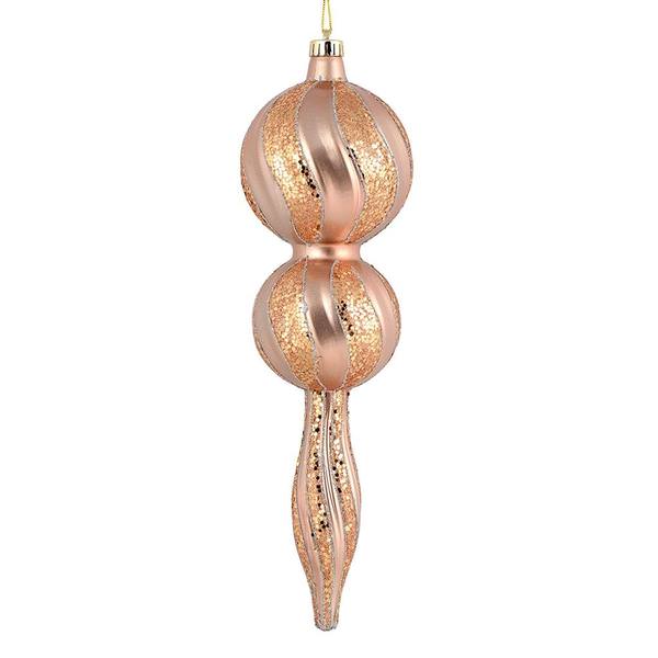 16.5" Rose Gold Candy Glitter Finial Ornament
