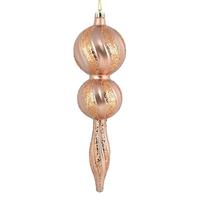 Vickerman 16.5" Rose Gold Candy Glitter Finial Ornament