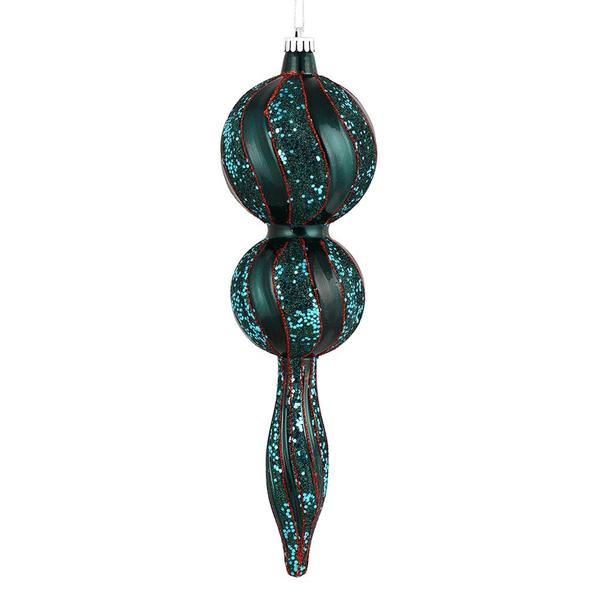 16.5" Sea Blue Candy Glitter Finial Ornament