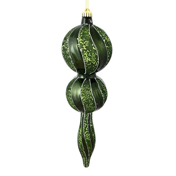 16.5" Moss Green Candy Glitter Finial Ornament