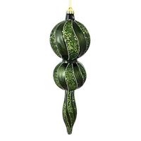 View 16.5" Moss Green Candy Glitter Finial Ornament