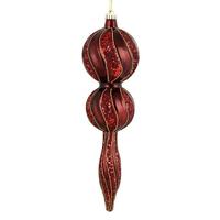 Vickerman 16.5" Burgundy Candy Glitter Finial Ornament