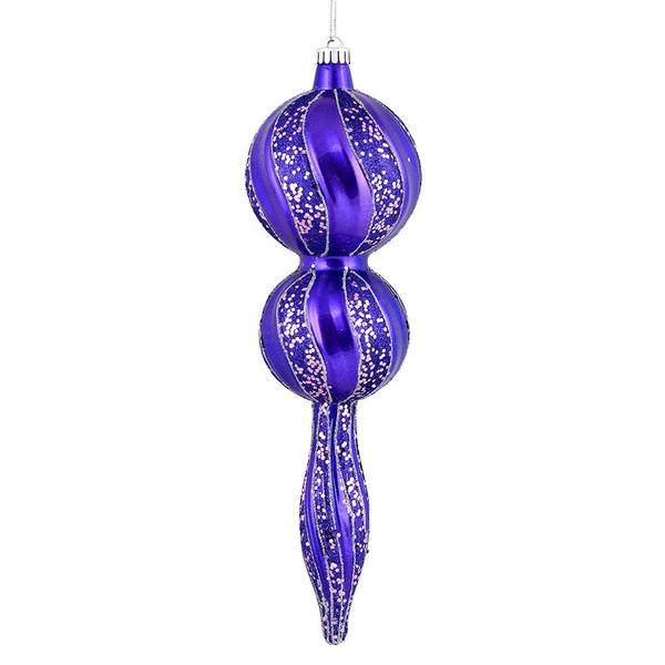 16.5" Purple Candy Glitter Finial Ornament