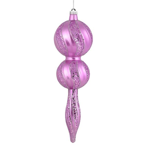 16.5" Orchid Candy Glitter Finial Ornament