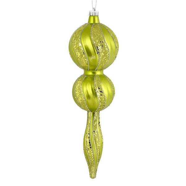 16.5" Lime Candy Glitter Finial Ornament