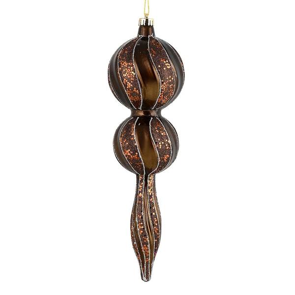16.5" Chocolate Candy Glitter Finial Ornament