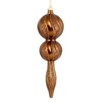 Vickerman 16.5" Mocha Candy Glitter Finial Ornament