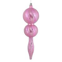Vickerman 16.5" Pink Candy Glitter Finial Ornament