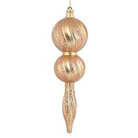Vickerman 16.5" Cafe Latte Candy Glitter Finial Ornament