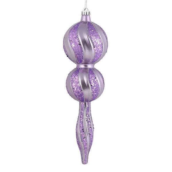 16.5" Lavender Candy Glitter Finial Ornament