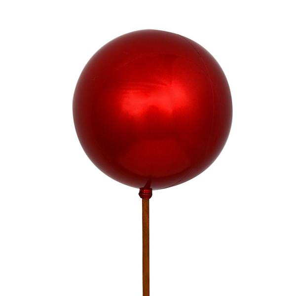 18" Red Ball Ornament Pick (6 pack)