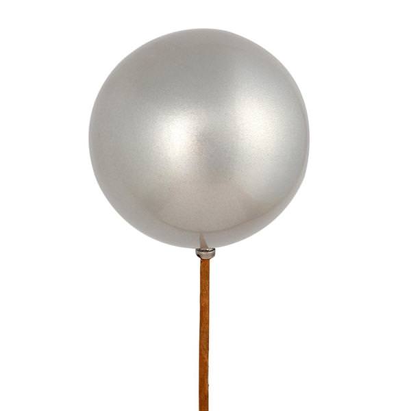 18" Silver Ball Ornament Pick (6 pack)