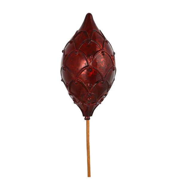 18" Burgundy Swirl Ornament Pick (6 pack)