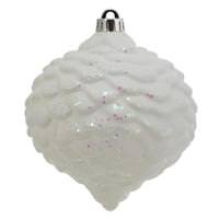 Vickerman 6" White Glitter Pine Cone Ornament (6 pack)