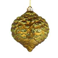 Vickerman 6" Olive Glitter Pine Cone Ornament (6 pack)