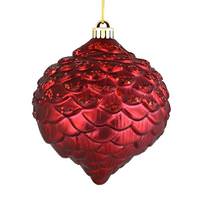 Vickerman 6" Wine Glitter Pine Cone Ornament (6 pack)