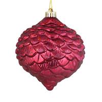 Vickerman 6" Berry Red Glitter Pine Cone Ornament (6 pack)