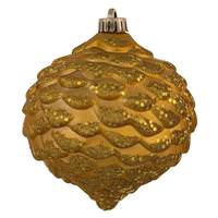 Vickerman 6" Honey Gold Glitter Pine Cone Ornament (6 pack)