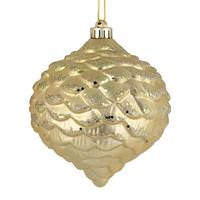 Vickerman 6" Champagne Glitter Pine Cone Ornament (6 pack)