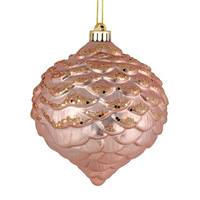 Vickerman 6" Rose Gold Glitter Pine Cone Ornament (6 pack)