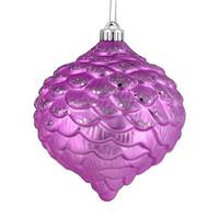 Vickerman 6" Orchid Glitter Pine Cone Ornament (6 pack)