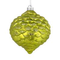 Vickerman 6" Lime Glitter Pine Cone Ornament (6 pack)