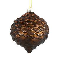 Vickerman 6" Chocolate Glitter Pine Cone Ornament (6 pack)