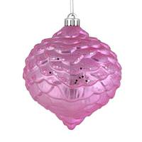 Vickerman 6" Pink Glitter Pine Cone Ornament (6 pack)