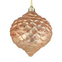 Vickerman 6" Cafe Latte Glitter Pine Cone Ornament (6 pack)