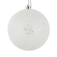 Vickerman 3" White Glitter Clear Ball Ornament (12 pack)
