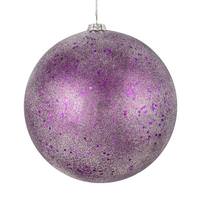 Vickerman 3" Plum Glitter Clear Ball Ornament (12 pack)
