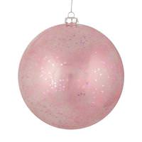 View 4.75" Mauve Glitter Clear Ball Ornament (4 pack)
